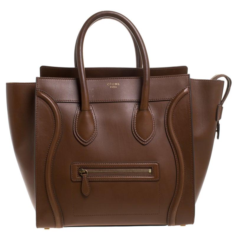 Celine Brown Leather Mini Luggage Tote