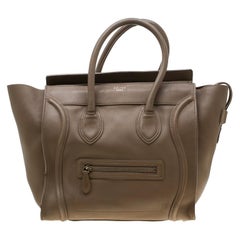 Celine Brown Leather Mini Luggage Tote