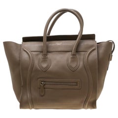 Celine Brown Leather Mini Luggage Tote