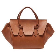 Celine Brown Leather Mini Tie Tote