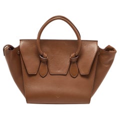 Celine Brown Leather Mini Tie Tote