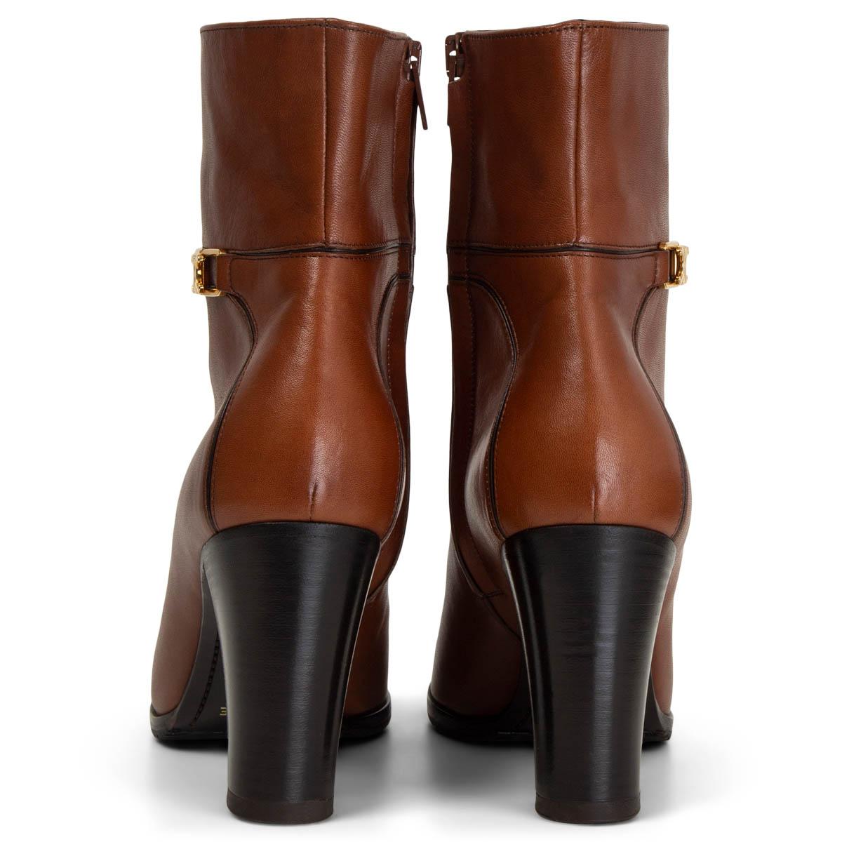 CELINE braun Leder TOFFEE CLAUDE ANKLE Stiefel Schuhe 38 im Zustand „Neu“ in Zürich, CH