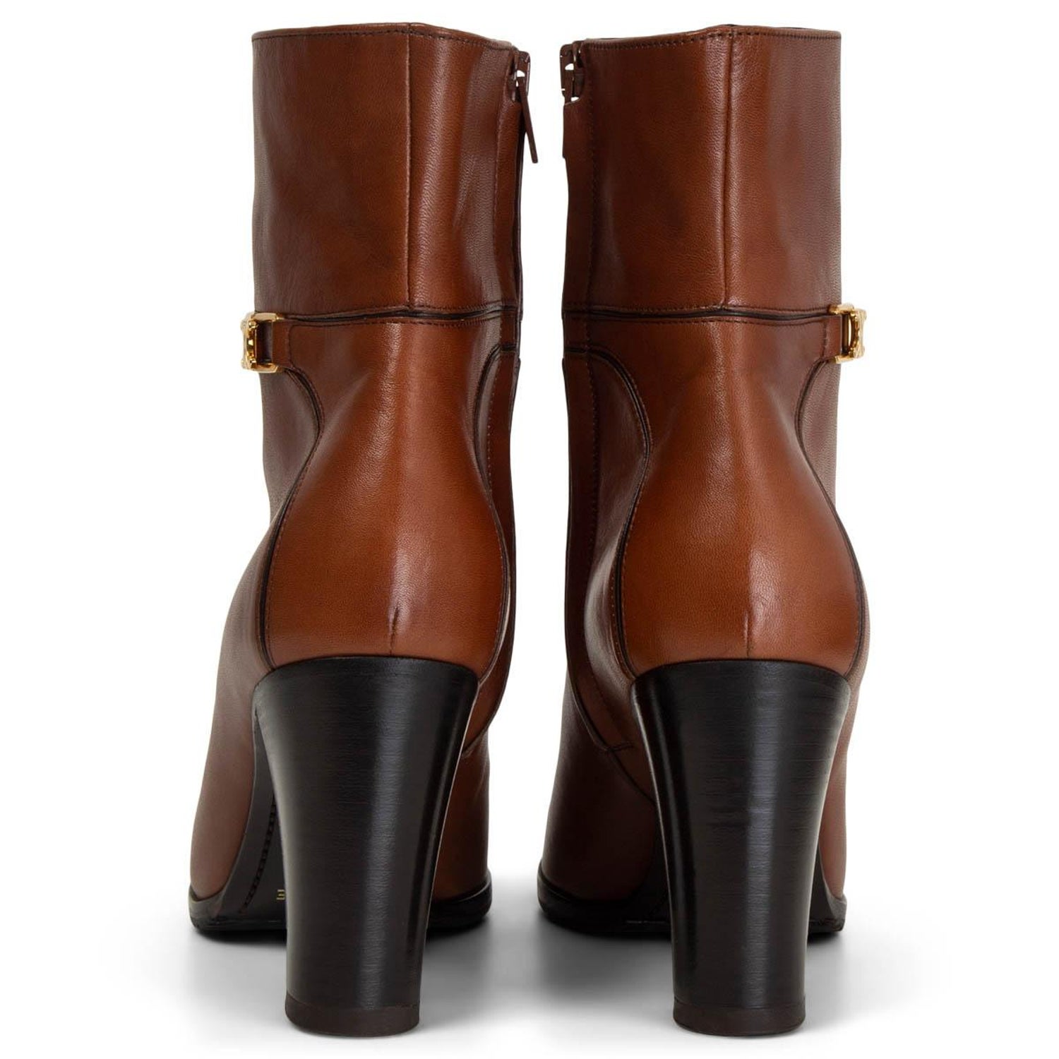 CELINE brown leather TOFFEE CLAUDE ANKLE Boots Shoes 38 at 1stDibs