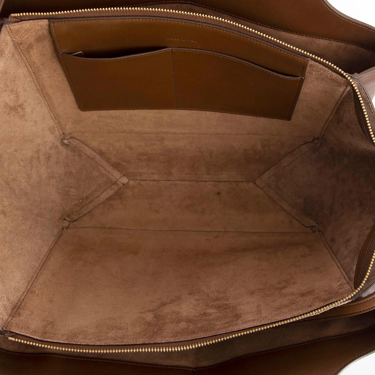 CELINE brown leather TRI-FOLD MEDIUM Shoulder Bag In Excellent Condition In Zürich, CH