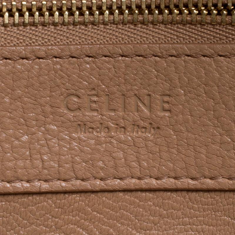 Celine Brown Leather Vertical Zipper Gusset Cabas Tote 1