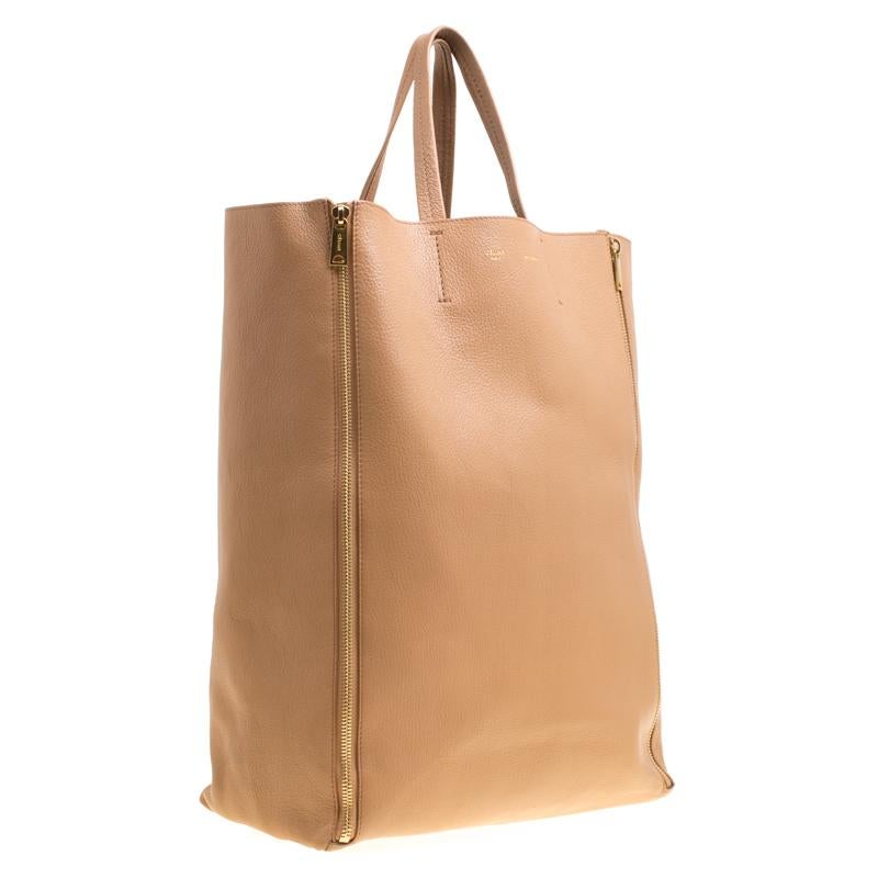 Celine Cabas De France Tote Canvas with Leather Medium at 1stDibs