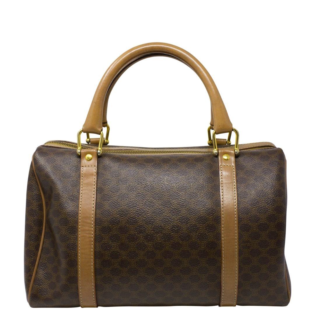 Celine Brown Logo Mini Top Handle Bag In Good Condition In Atlanta, GA