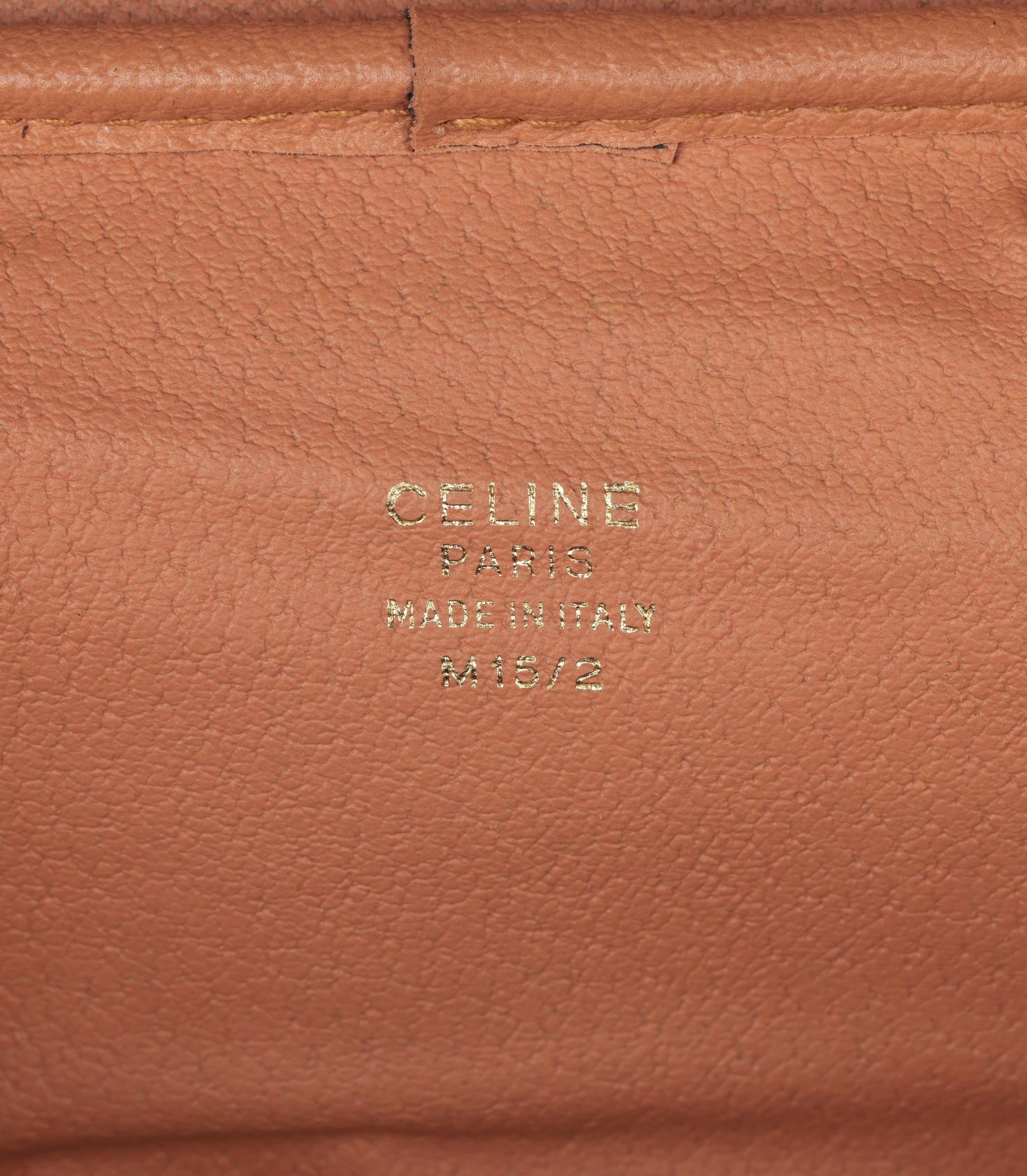 Vanity Case Vintage Top Handle en toile Macadam et cuir de veau marron de Celine en vente 3