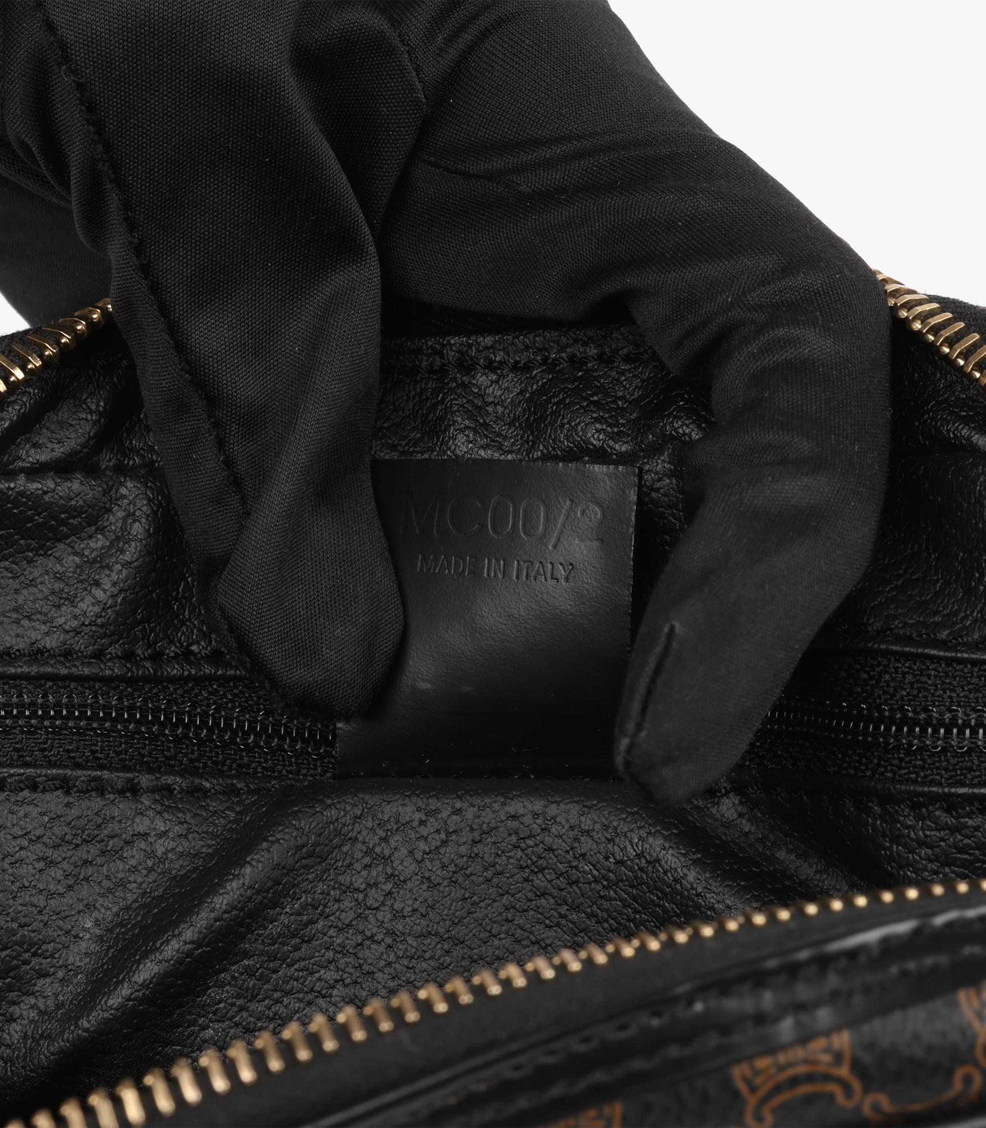 Celine Brown Macadam Coated Canvas & Black Leather Vintage Wristlet Clutch For Sale 5