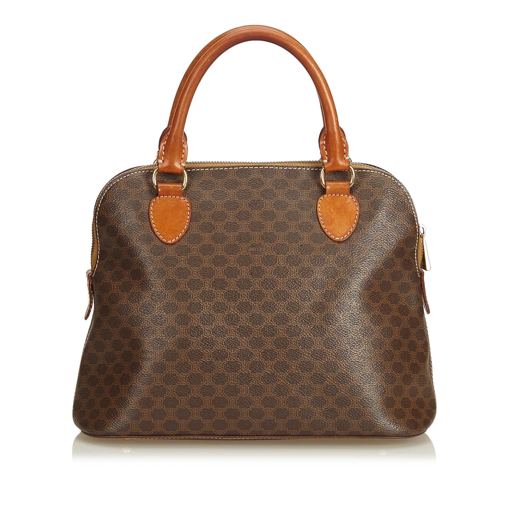Celine Brown Macadam Handbag In Good Condition For Sale In Orlando, FL