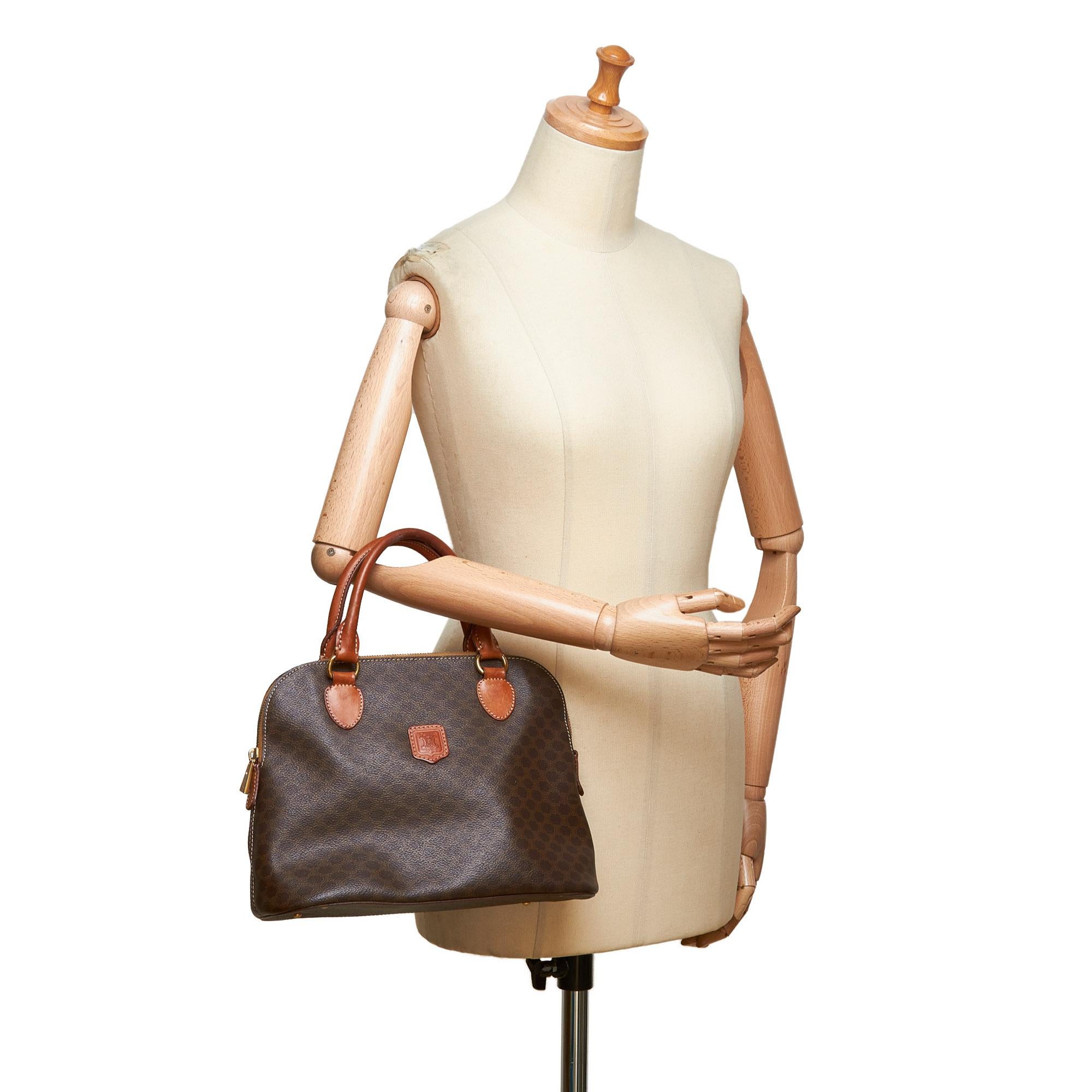 Celine Brown Macadam Handbag For Sale 5