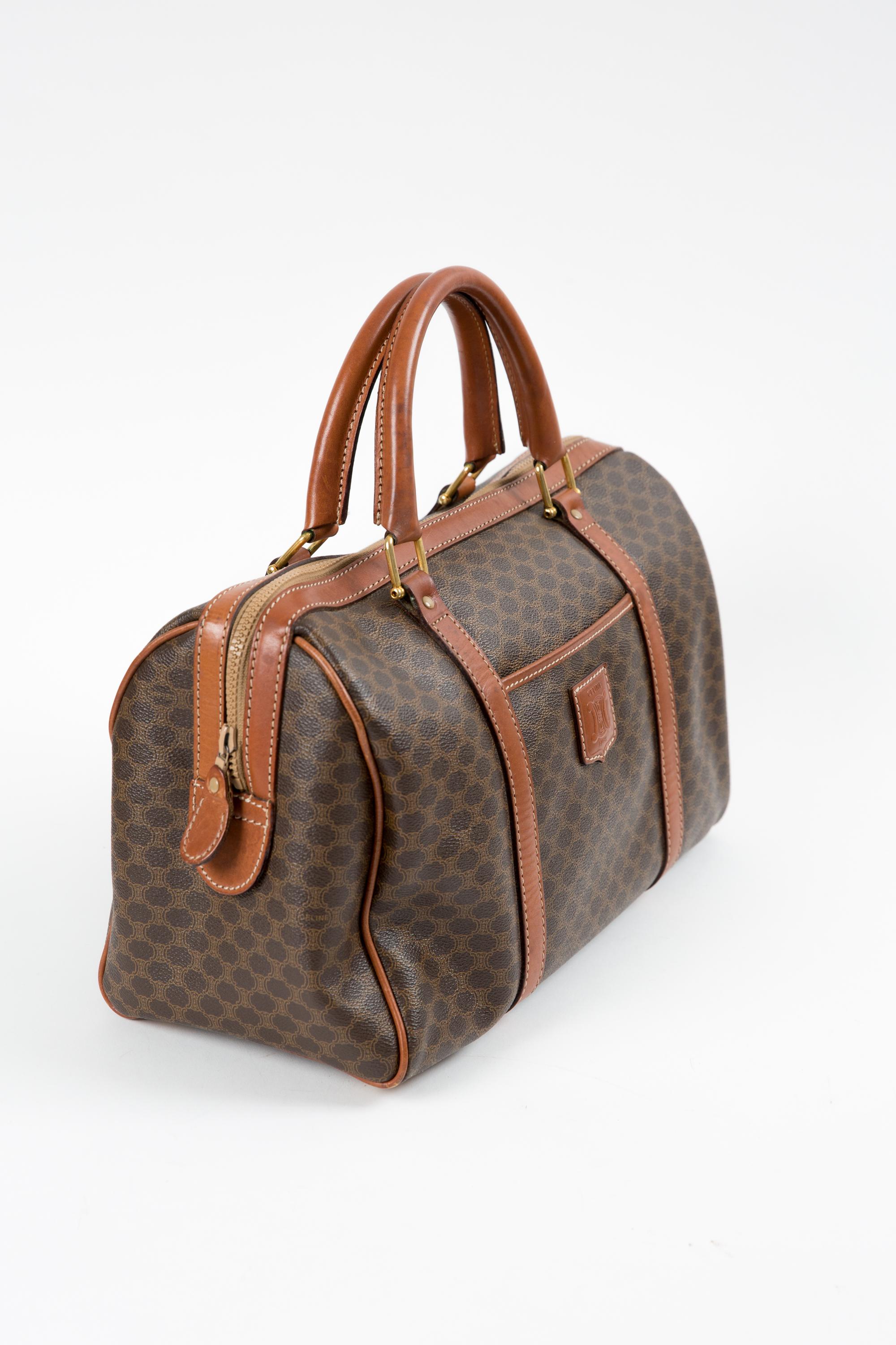 Marron Sac à main Boston large Macadam Brown de Celine