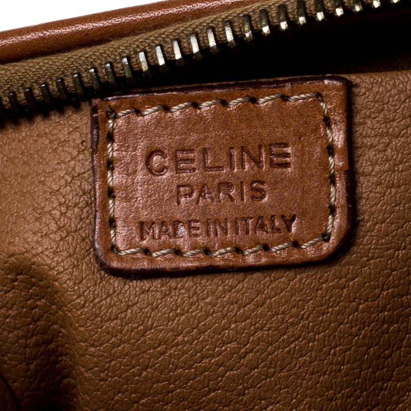 Celine Brown Macadam Leather Clutch 1