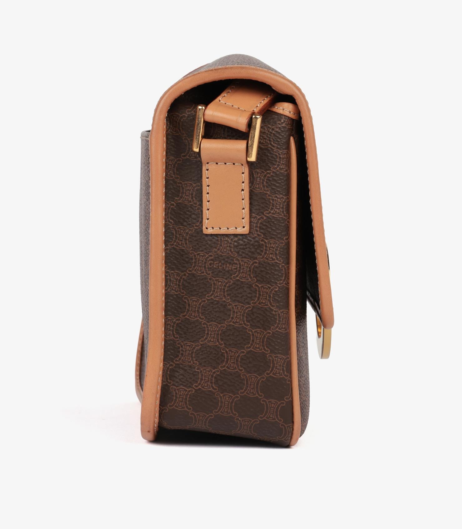 Messenger Vintage de Celine en toile enduite de monogramme et cuir de veau marron Bon état - En vente à Bishop's Stortford, Hertfordshire