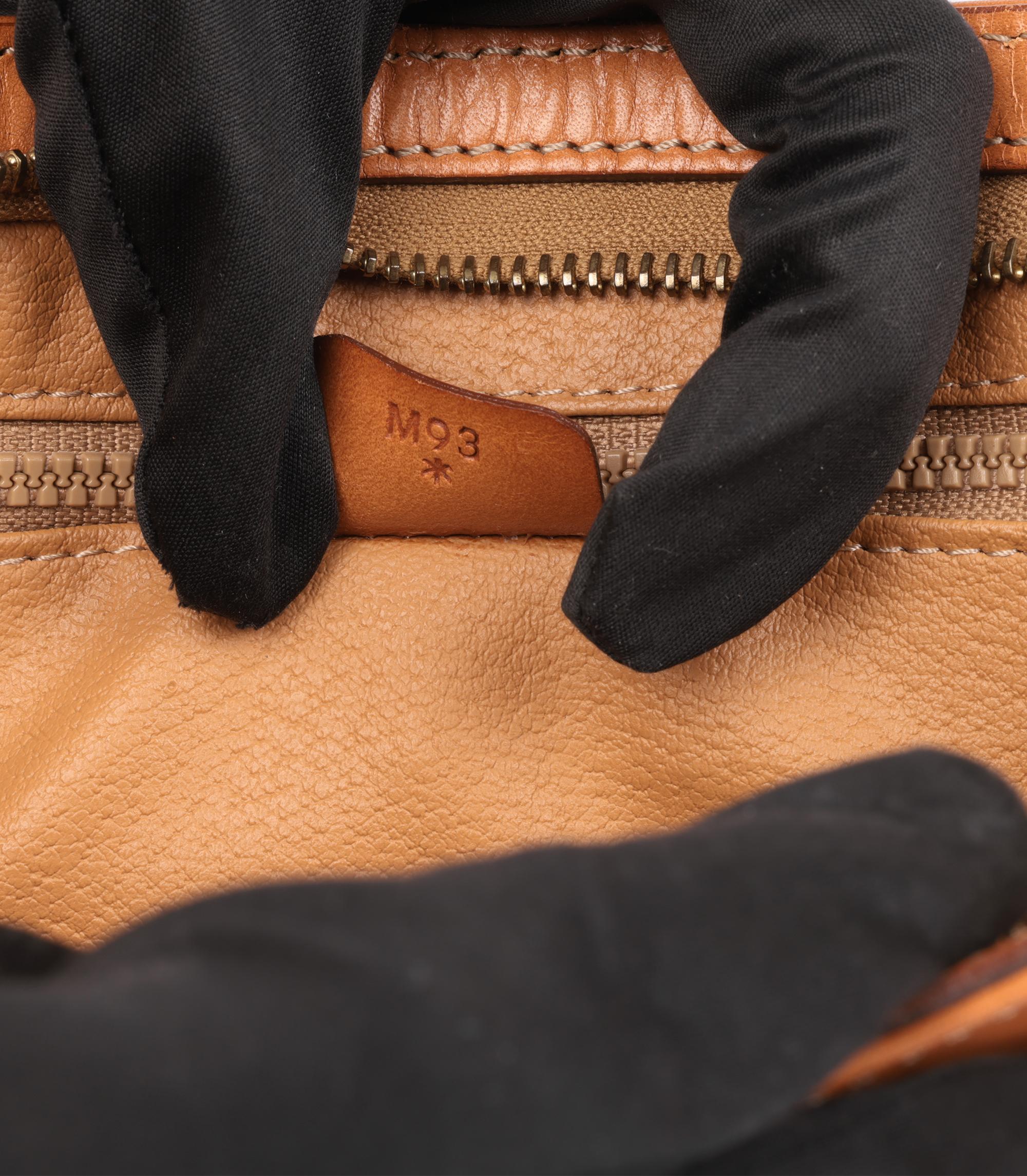 Celine Brown Macadam Monogram Coated Canvas & Calfskin Leather Vintage Wristlet For Sale 6