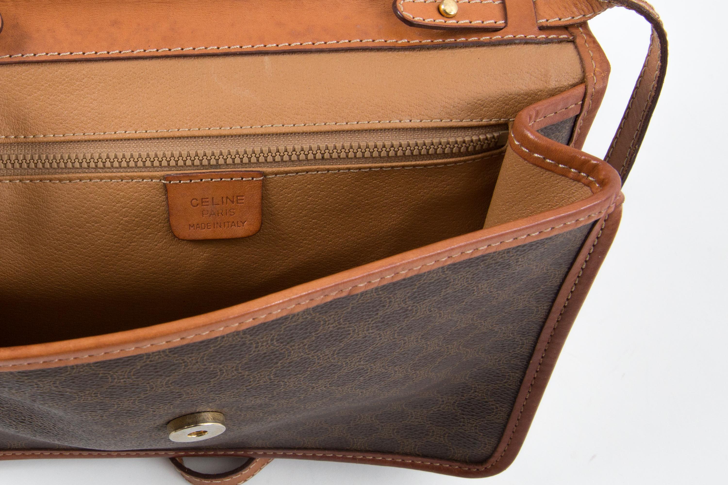 Celine Brown “Macadam” Monogram Shoulder Bag in vendita 2