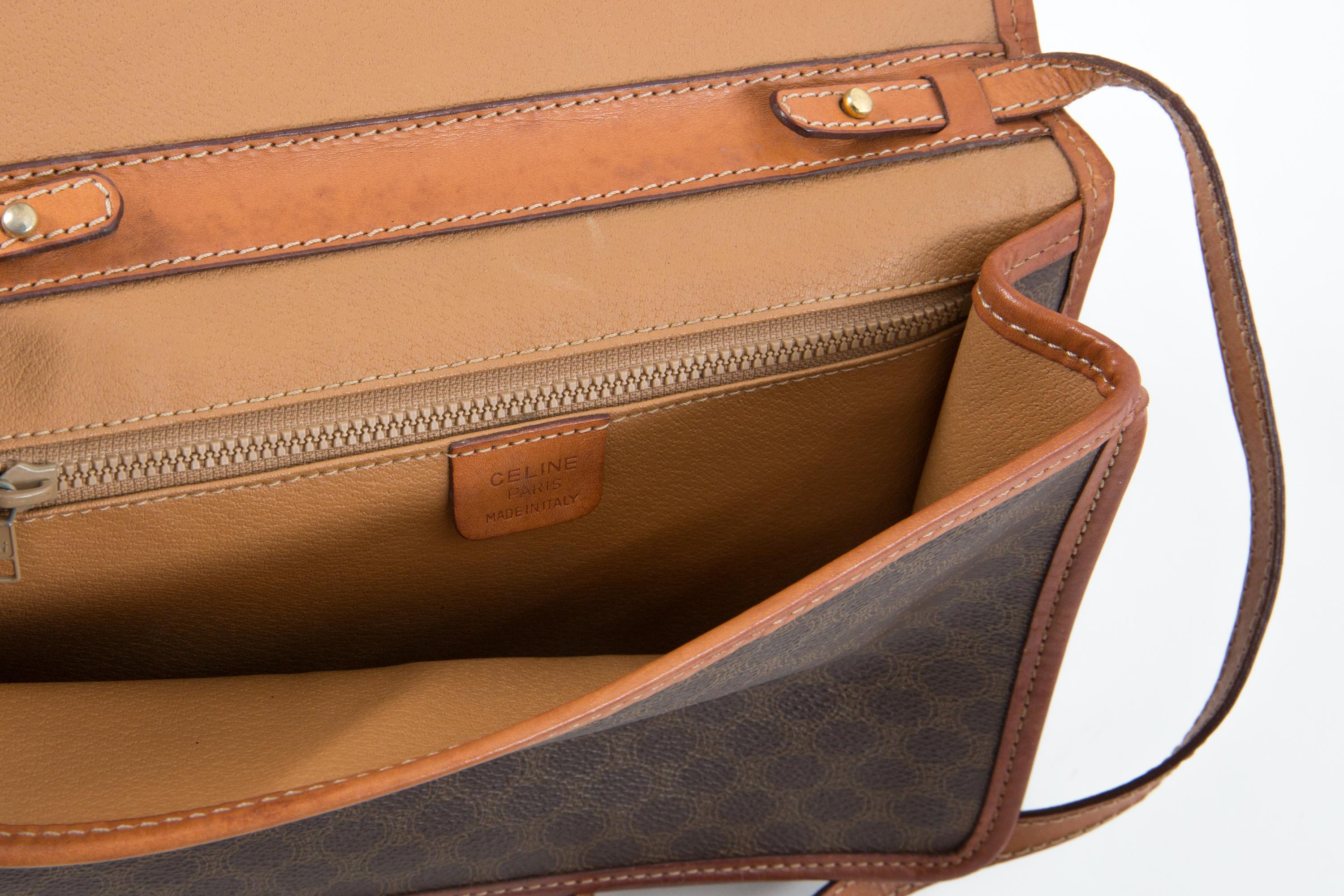 Celine Brown “Macadam” Monogram Shoulder Bag in vendita 3