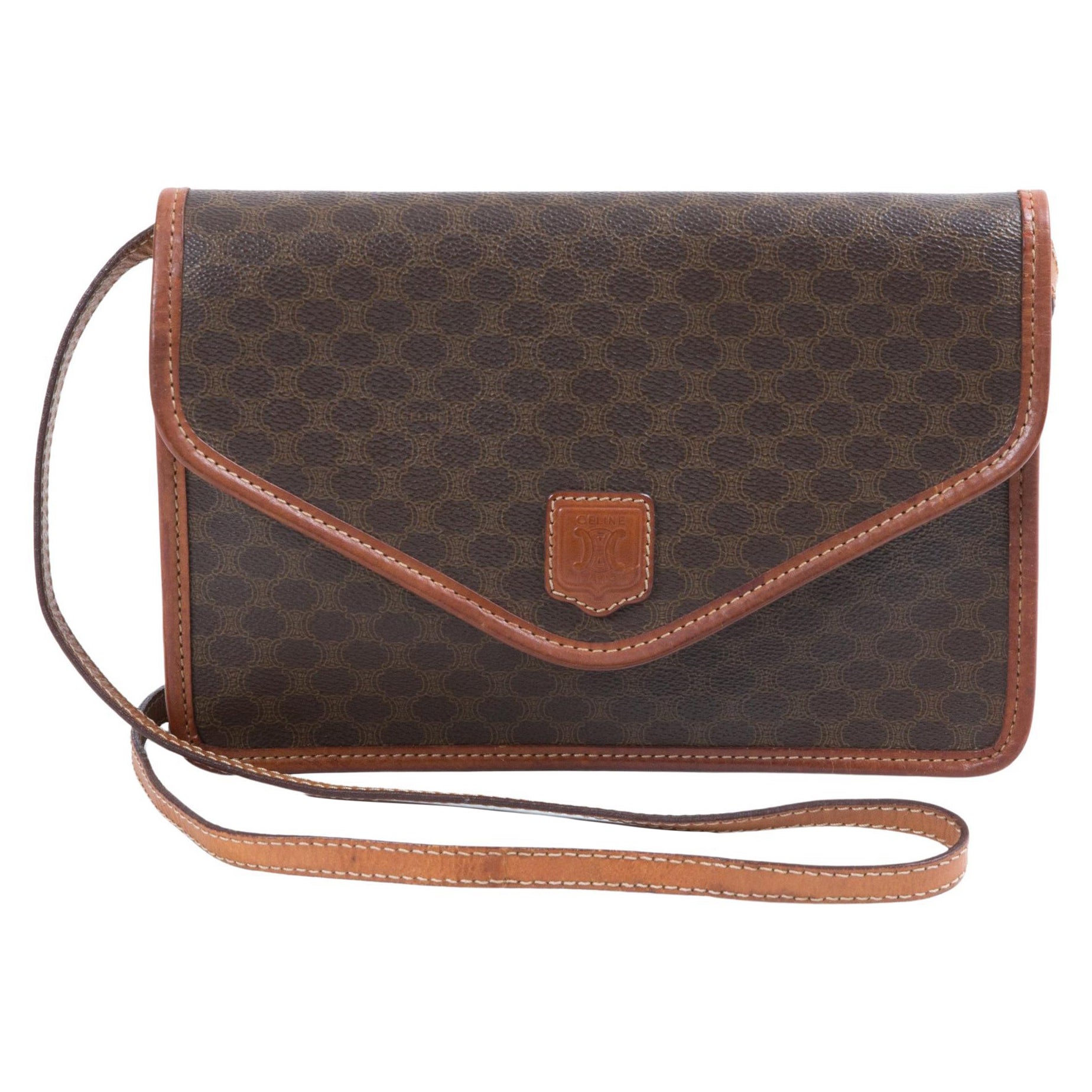 Celine Brown “Macadam” Monogram Shoulder Bag