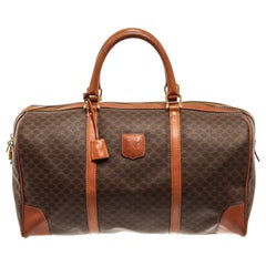 Celine Braun Makadam-Muster Logo geprägt Big Boston Tasche
