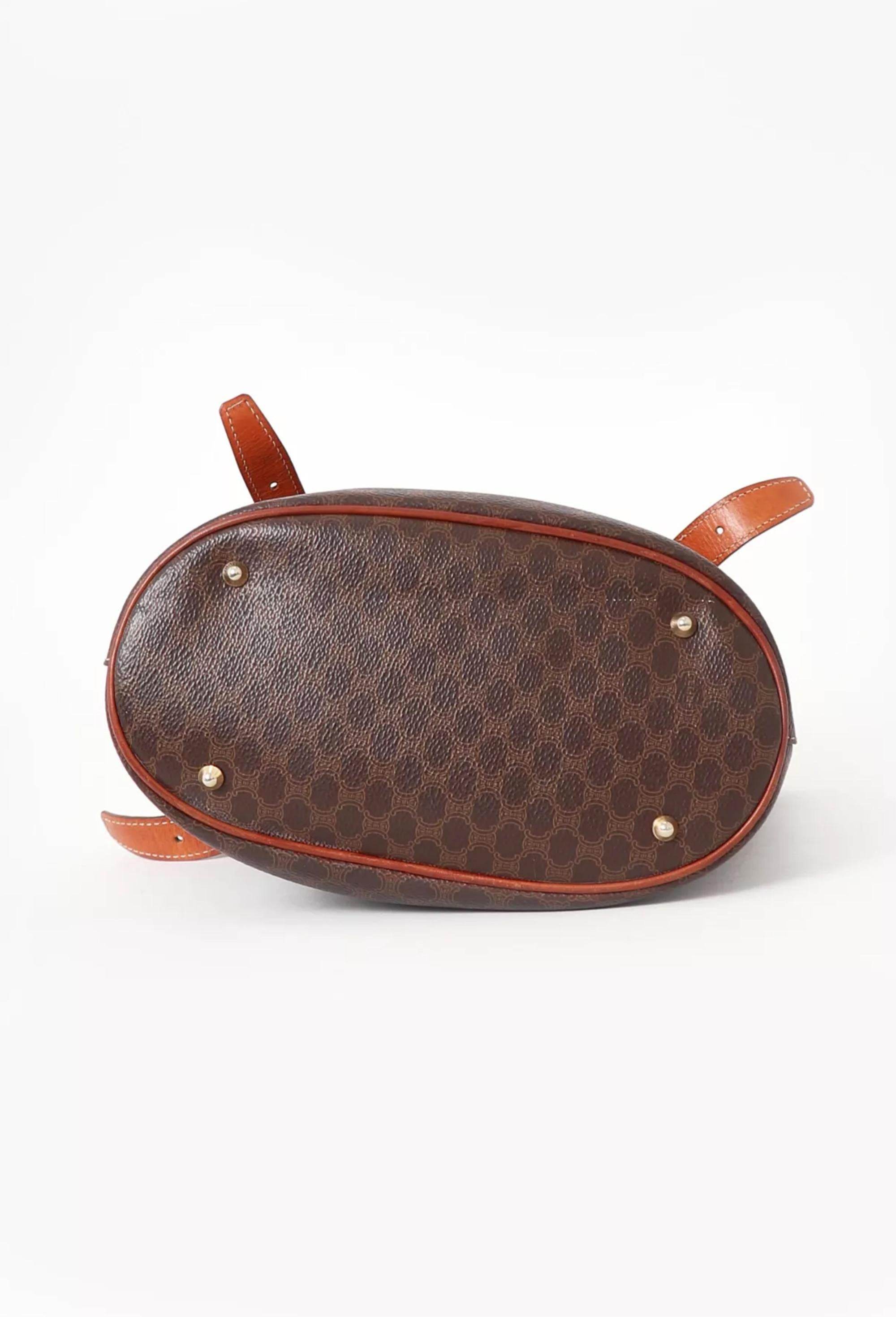 Donna Borsa Tote Celine Marrone Macadam Triomphe Monogram in vendita