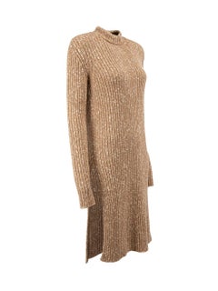 Celine Brown Marl Knitted Midi Dress Size S