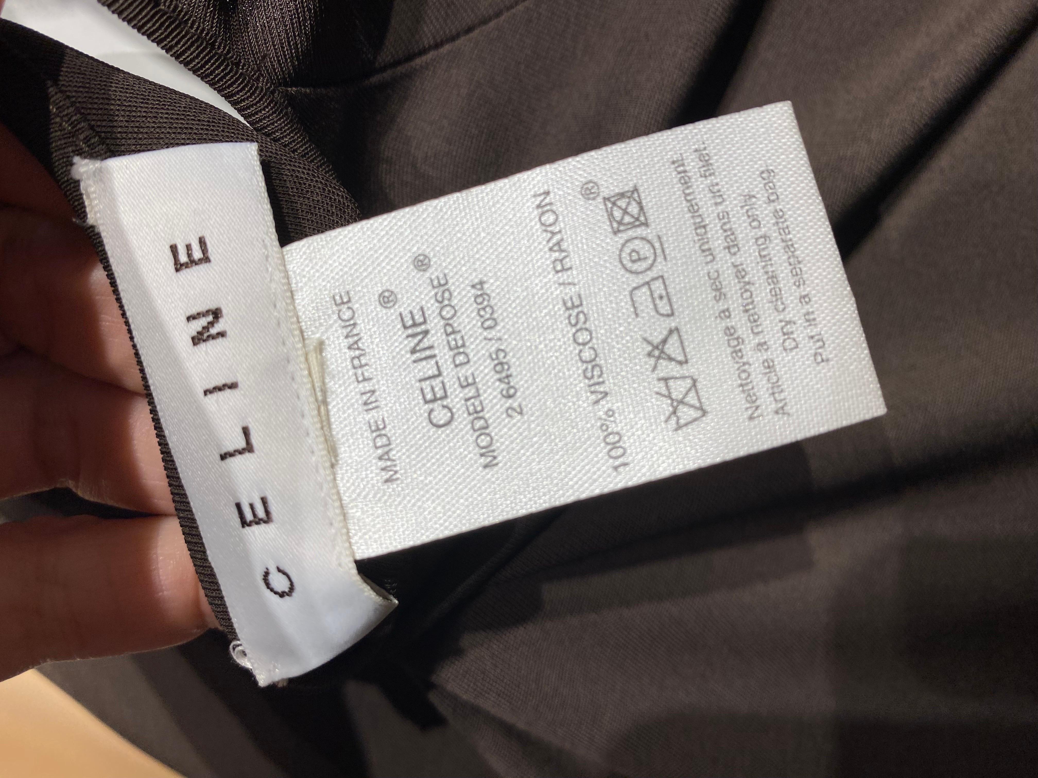 Celine Brown Matte Jersey Spaghetti Strap Dress 3