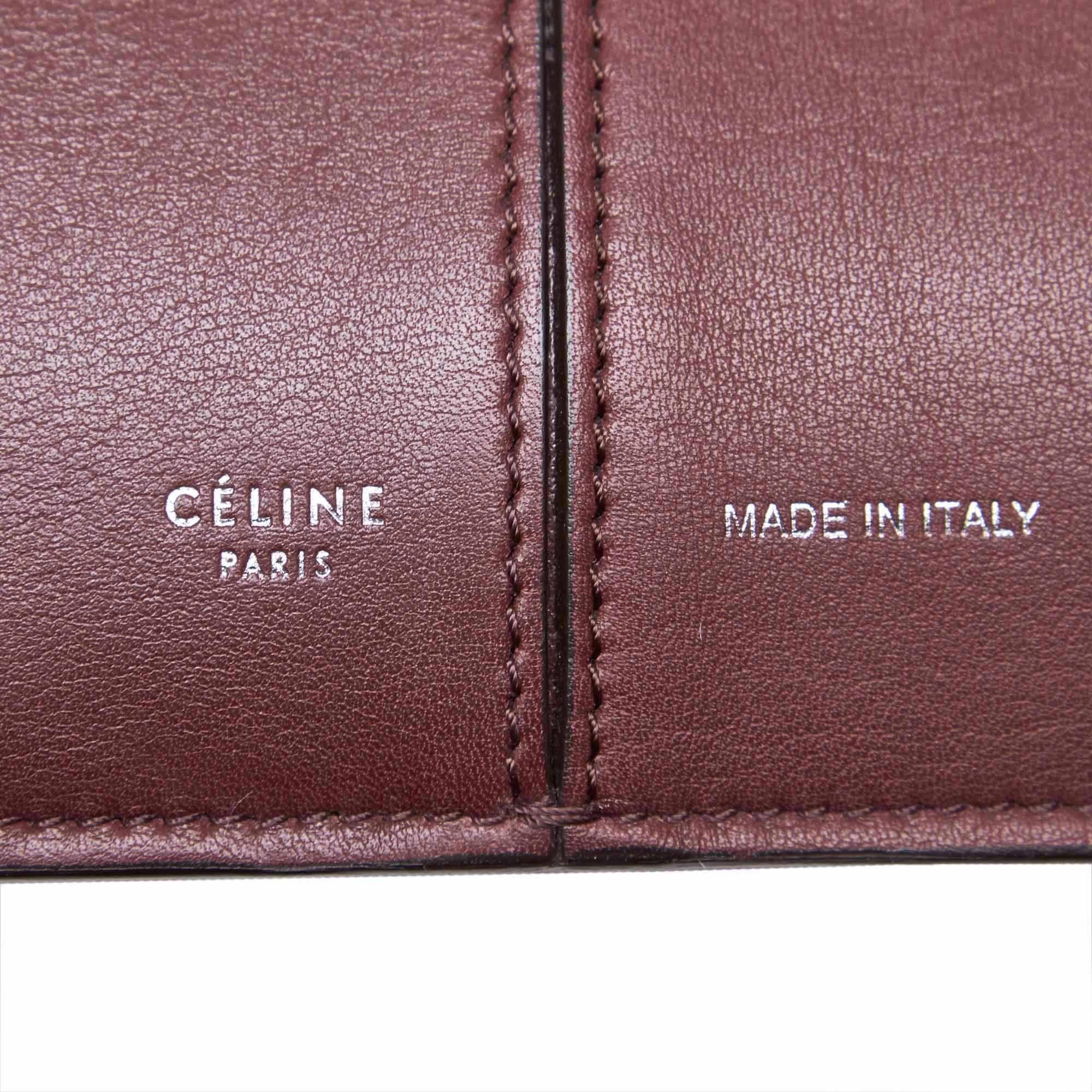 Celine Brown Medium Calf Leather Trifold Shoulder Bag For Sale 1