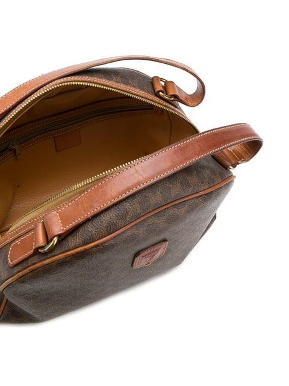 Black Celine Brown Monogram Logo Hand Bag For Sale