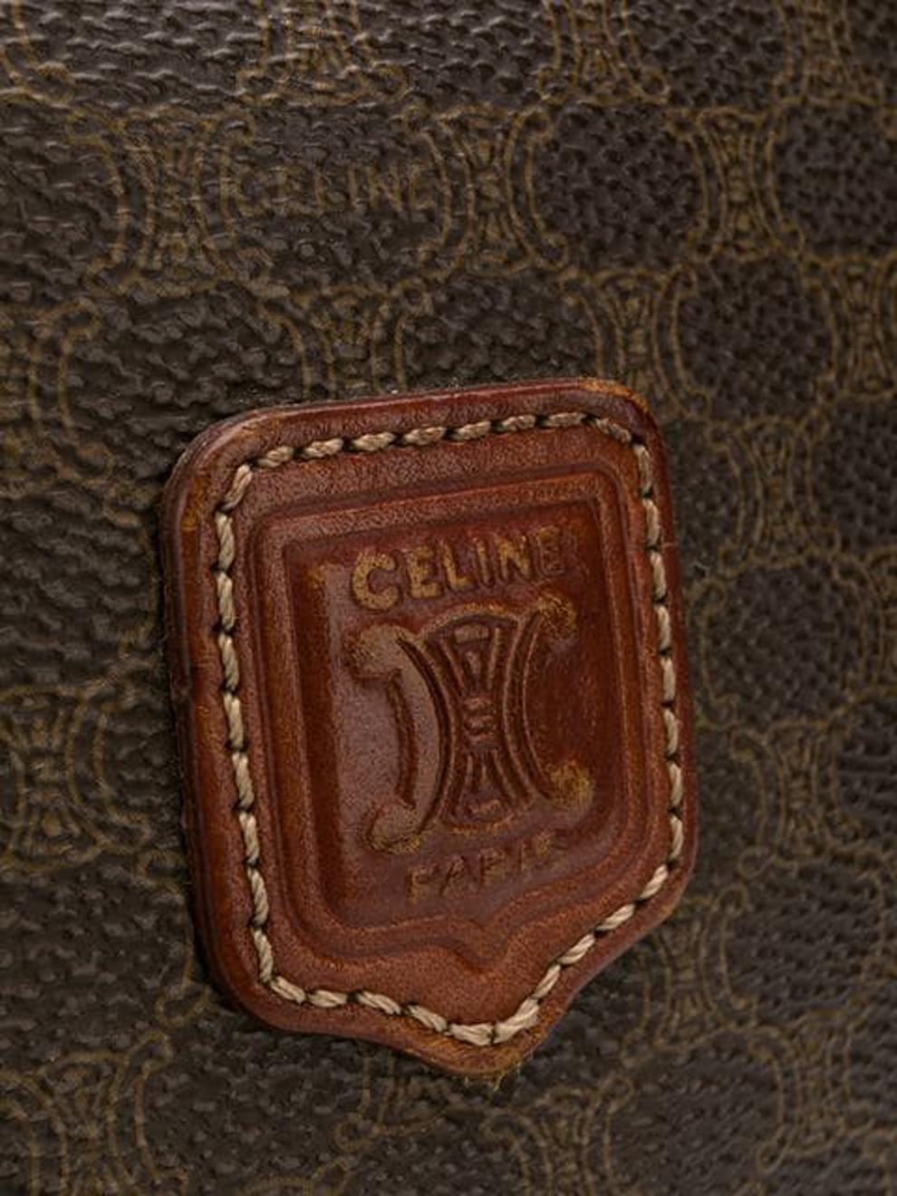 Celine Brown Monogram Logo Hand Bag In Good Condition For Sale In Paris, FR