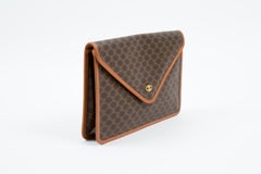 Celine Brown Monogram Triomphe Envelope Clutch Bag