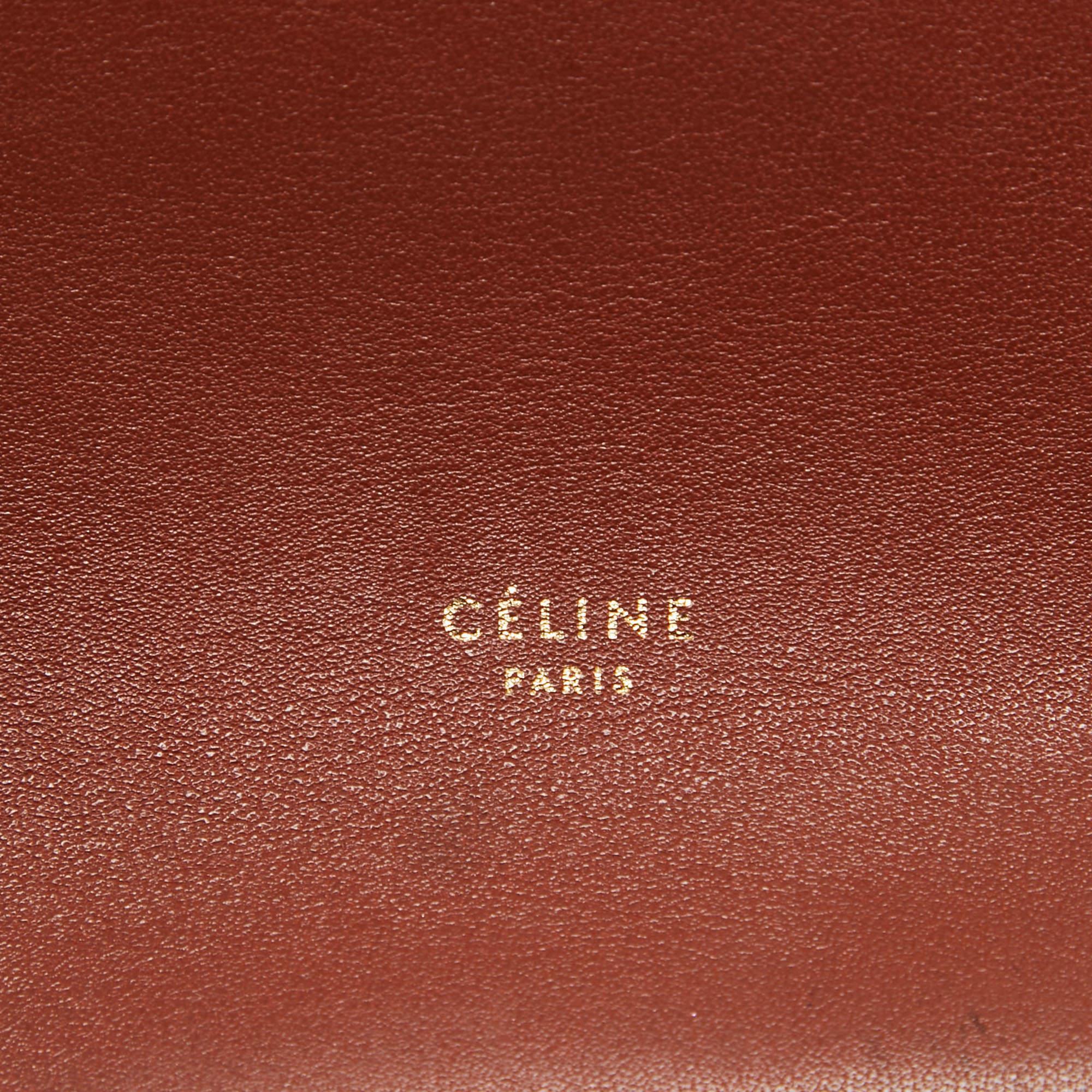 Celine Brown/Navy Blue Leather Hobo For Sale 4