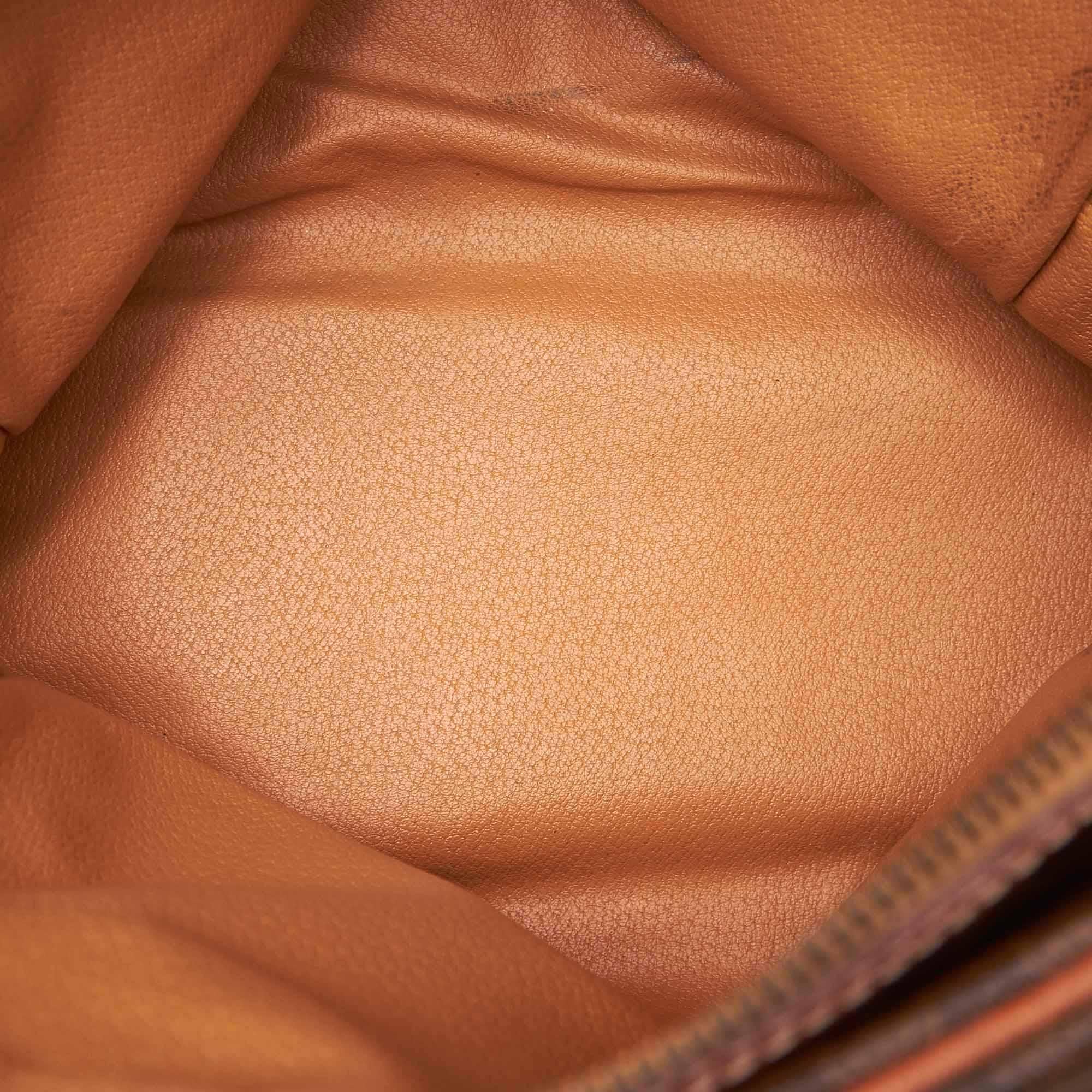 Celine Brown PVC Plastic Macadam Shoulder Bag France 1