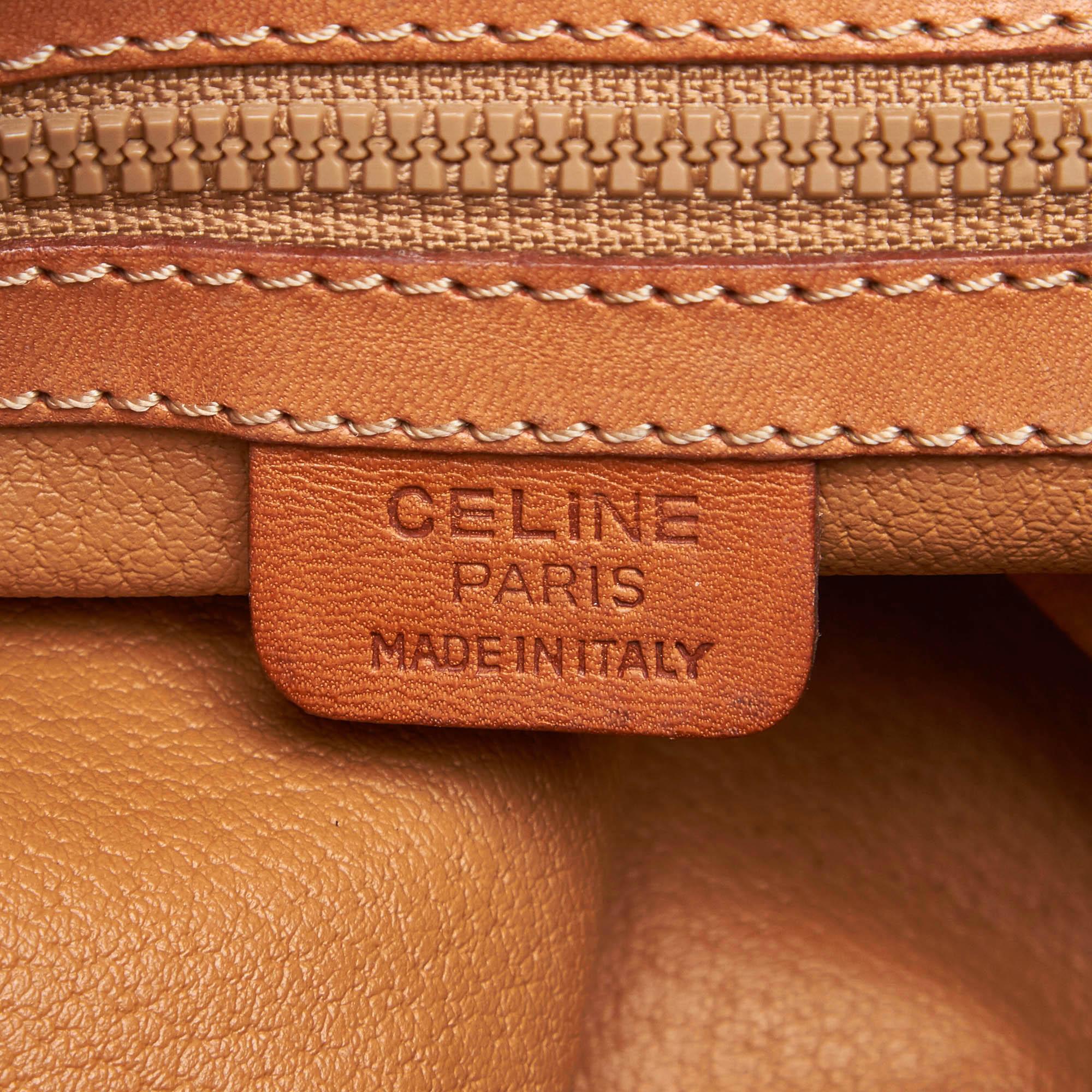 Celine Brown PVC Plastic Macadam Shoulder Bag France 2