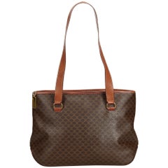 Celine Brown PVC Plastic Macadam Tote Bag France