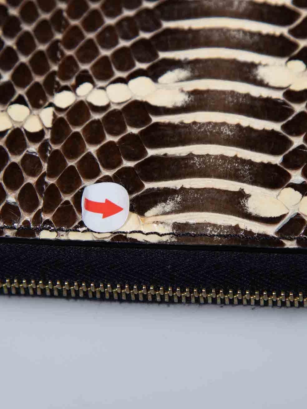 Céline Brown Python Leather Zip Around Wallet For Sale 2