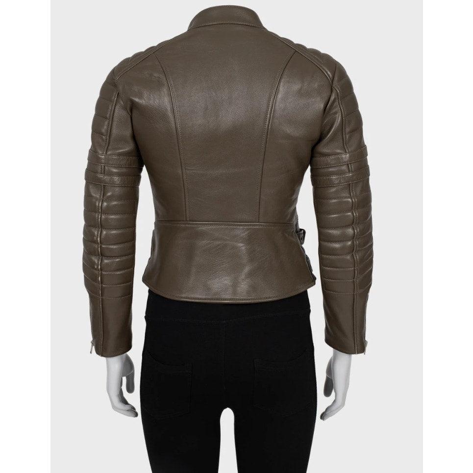 Celine Braun gesteppte Lederjacke - Größe FR38 (US M) (Schwarz) im Angebot