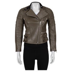 Celine Braun gesteppte Lederjacke - Größe FR38 (US M)