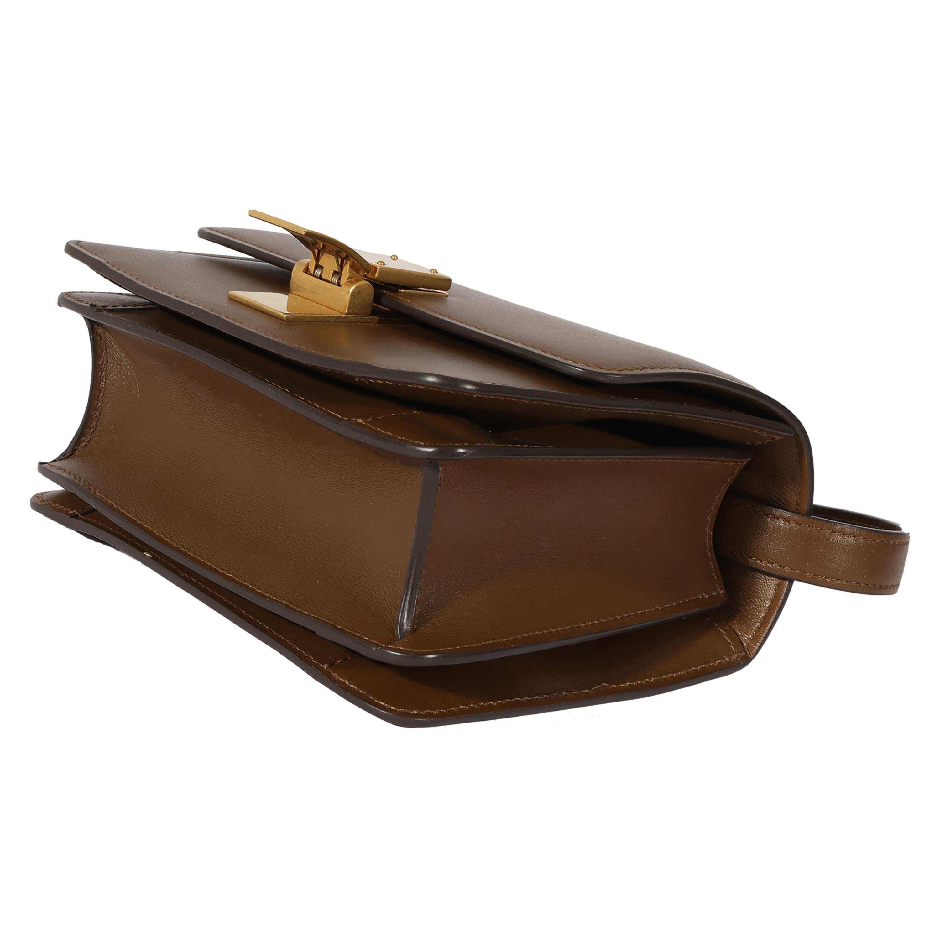 Celine Brown Smooth Leather Small Box Bag For Sale 1