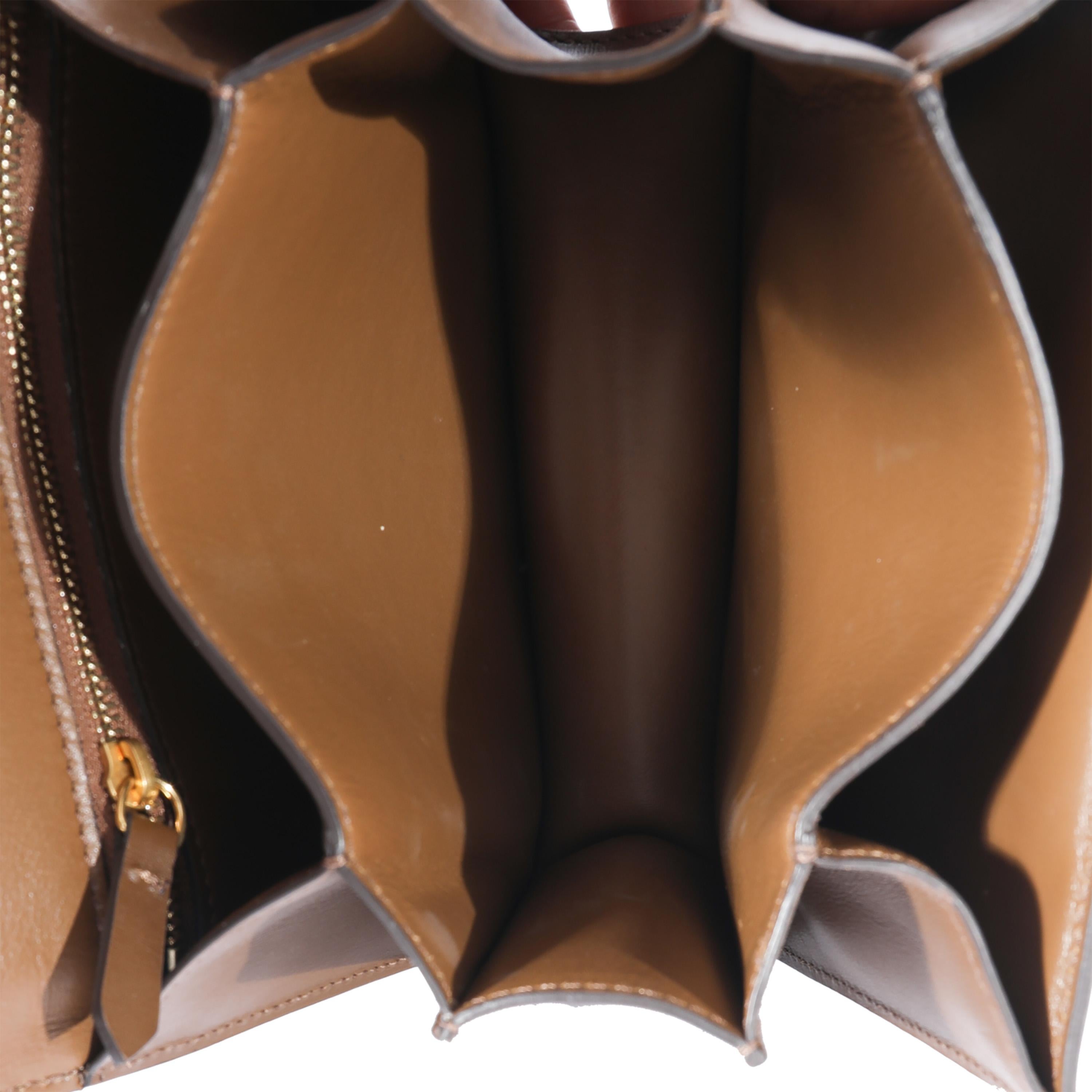 Celine Brown Smooth Leather Small Box Bag For Sale 2