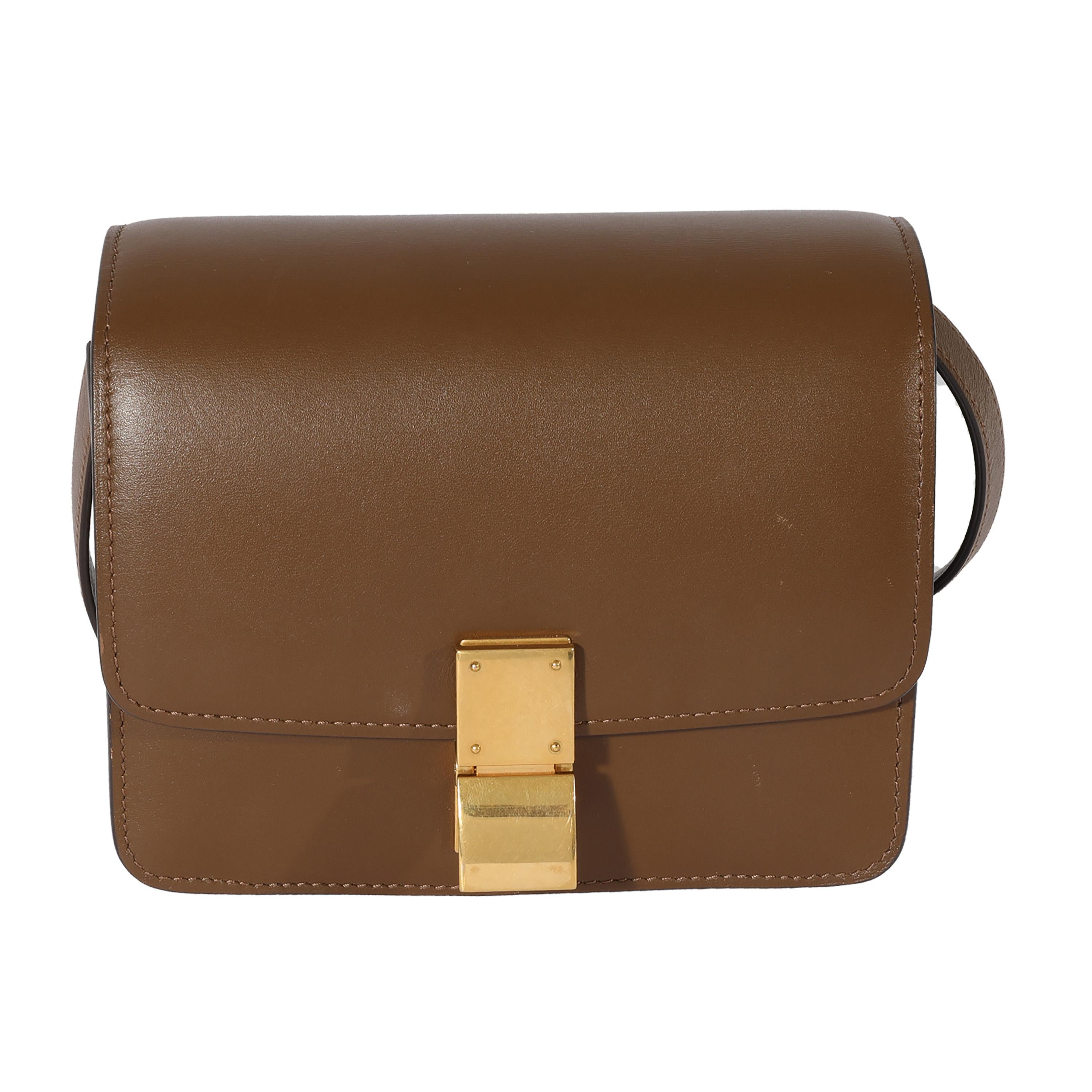 Petit sac à main en cuir lisse Brown de Celine