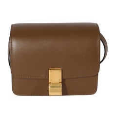 Celine Borsa piccola in pelle liscia marrone con scatola