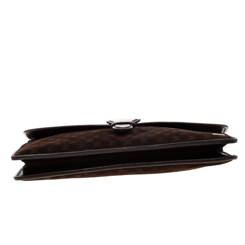 Women's Celine Brown Suede and Leather Clutch
