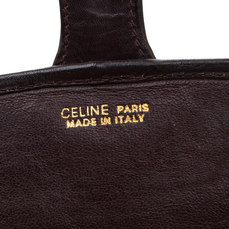 Celine Brown Suede and Leather Clutch 3