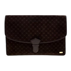 Celine Brown Suede and Leather Clutch