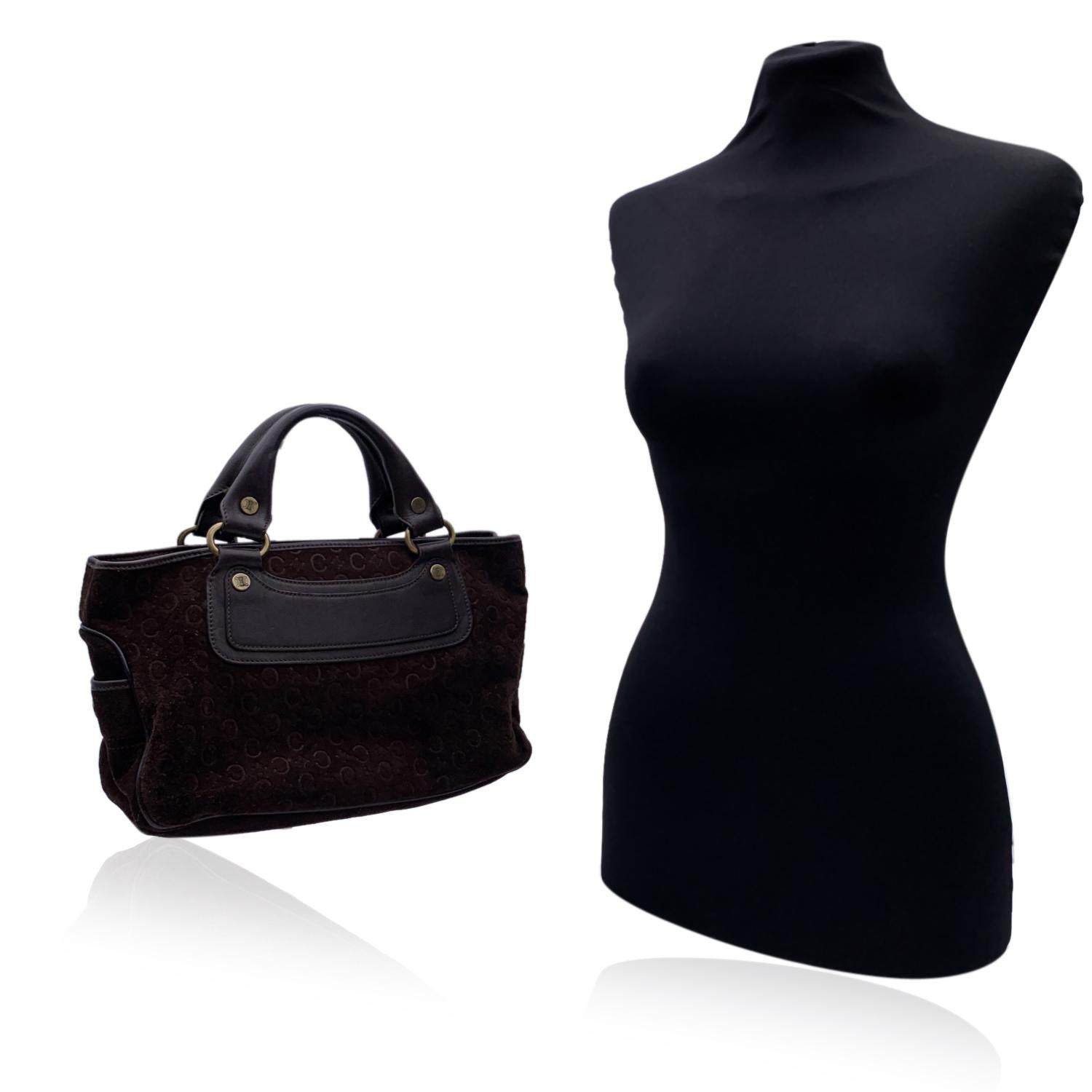 Black Celine Brown Suede C Macadam Boogie Bag Tote Handbag