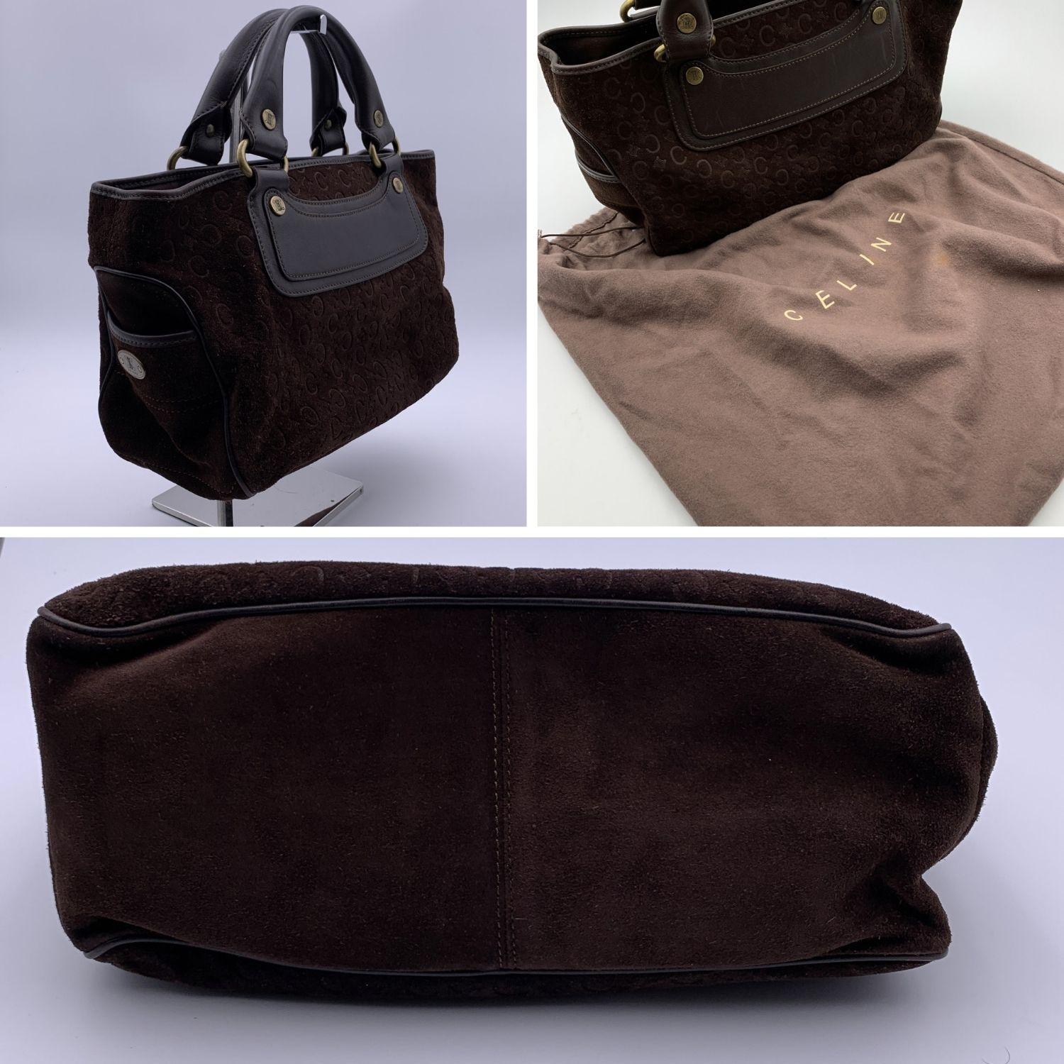 Celine Brown Suede C Macadam Boogie Bag Tote Handbag 1