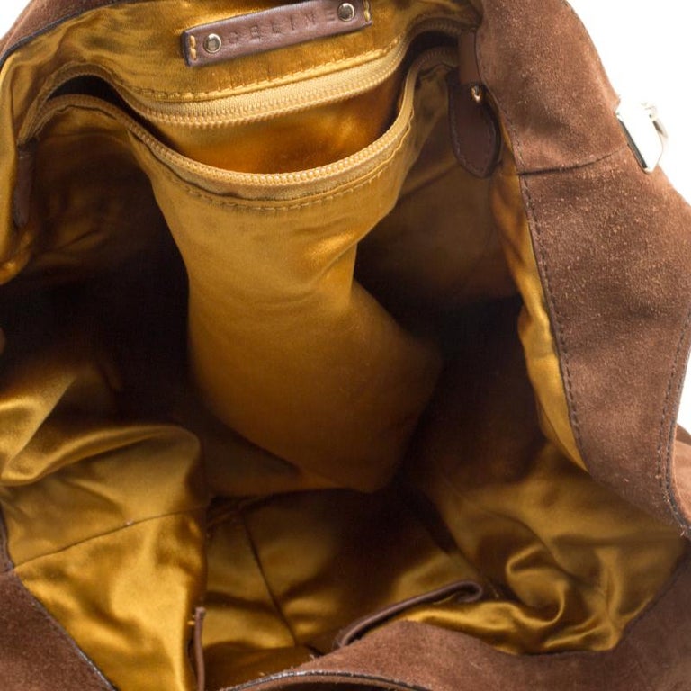 Celine Brown Suede Fringed Dimitri Hobo For Sale at 1stDibs