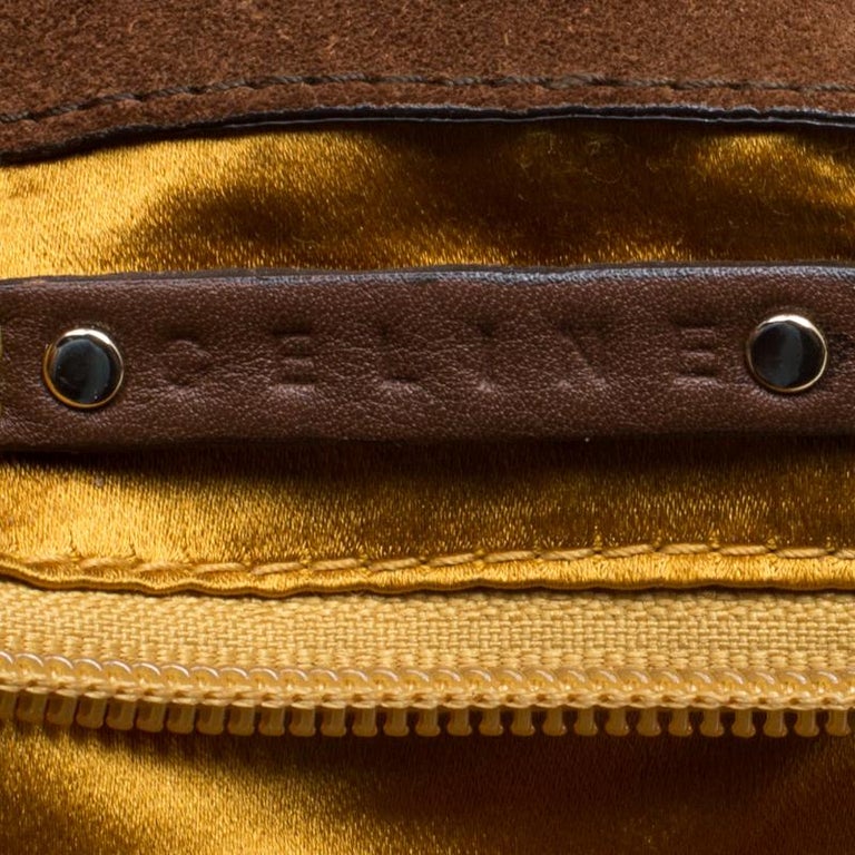 Celine Brown Suede Fringed Dimitri Hobo For Sale at 1stDibs