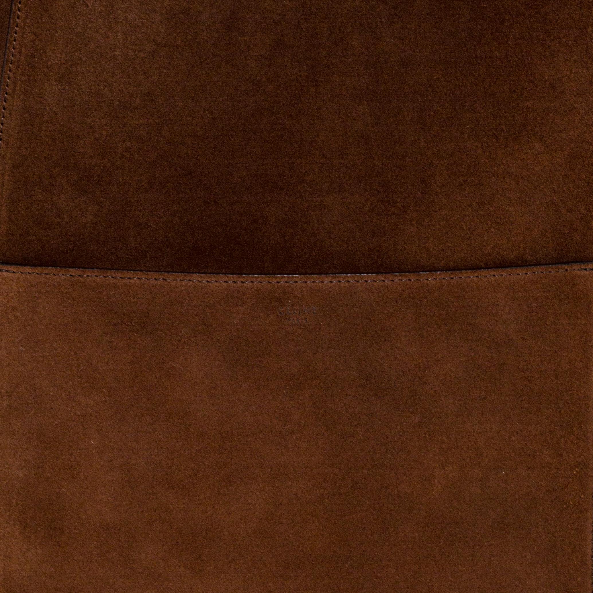Celine Brown Suede Sangle Bucket Bag In New Condition In Dubai, Al Qouz 2