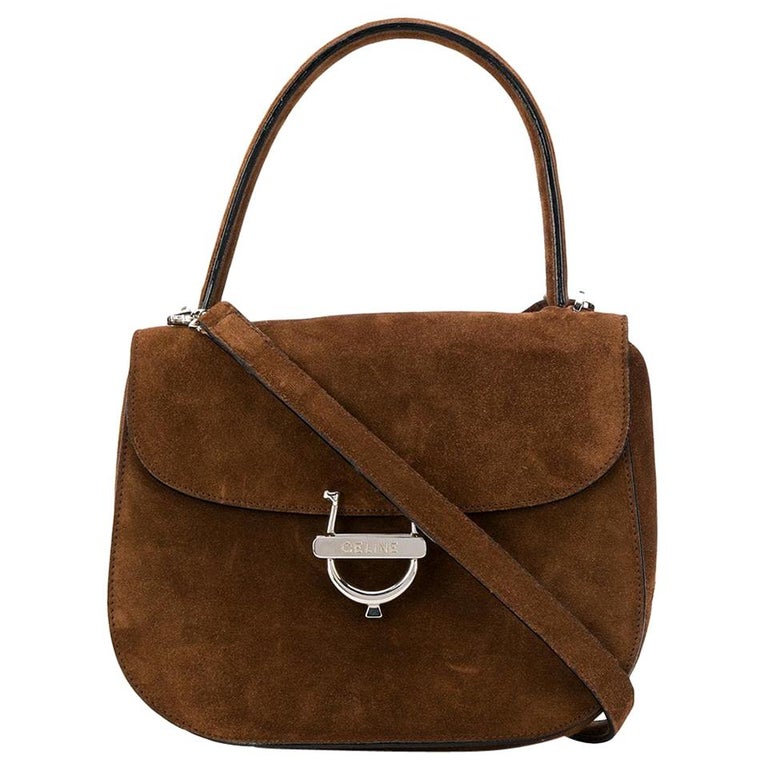 Céline Brown Suede Shoulder Bag For Sale at 1stdibs